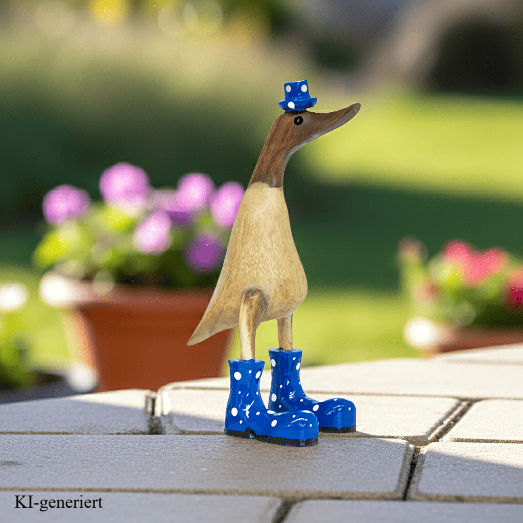 Ente aus Bambus mit blauen Stiefeln und Hut in einer Höhe von ca. 25 cm.
Jedes Teil handgefertigt und ein Unikat. Ein Deko Hingucker für Drinnen und Draußen. Zudem stehen die Enten aus Bambus für Familie, Treue & Liebe und Holz für Wachstum. So macht es sie dadurch auch zu einem bedeutungsvollen Geschenk für einen lieben Menschen.
Ente mit Stiefeln + Hut / blau
Farbe: natur / blau
Material: Bambus
Maße: Höhe ca. 25 cm
Ursprung: Indonesien