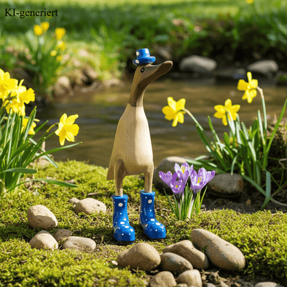 Ente aus Bambus mit blauen Stiefeln und Hut in einer Höhe von ca. 25 cm.
Jedes Teil handgefertigt und ein Unikat. Ein Deko Hingucker für Drinnen und Draußen. Zudem stehen die Enten aus Bambus für Familie, Treue & Liebe und Holz für Wachstum. So macht es sie dadurch auch zu einem bedeutungsvollen Geschenk für einen lieben Menschen.
Ente mit Stiefeln + Hut / blau
Farbe: natur / blau
Material: Bambus
Maße: Höhe ca. 25 cm
Ursprung: Indonesien