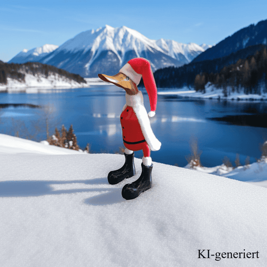 Bambusente Weihnachtsmann aus Bambus ca. 25 cm mit Mütze.
Jedes Teil handgefertigt und ein Unikat. Ein Deko Hingucker für Drinnen und Draußen. Zudem stehen die Enten aus Bambus für Familie, Treue & Liebe und Holz für Wachstum. So macht es sie dadurch auch zu einem bedeutungsvollen Geschenk für einen lieben Menschen.
Maße: H ca. 25 cm
Material: Bambus, Holz, Filz
Farbe: rot, schwarz, weiß
Ursprung: Indonesien
