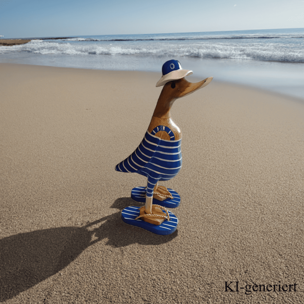 Ente aus Bambus im Badeanzug, blauen Flip Flops, Sonnenhut und einer Höhe von ca. 25 cm.
Jedes Teil handgefertigt und ein Unikat. Ein Deko Hingucker für Drinnen und Draußen.
Zudem stehen die Enten aus Bambus für Familie, Treue & Liebe und Holz für Wachstum. So macht es sie dadurch auch zu einem bedeutungsvollen Geschenk für einen lieben Menschen.
Ente mit Flip Flops und Sonnenhut / blau
Farbe: natur / blau / weiß
Material: Bambus / Holz
Maße: Höhe 25 cm
Ursprung: Indonesien