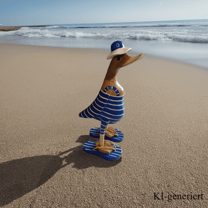 Ente aus Bambus im Badeanzug, blauen Flip Flops, Sonnenhut und einer Höhe von ca. 25 cm.
Jedes Teil handgefertigt und ein Unikat. Ein Deko Hingucker für Drinnen und Draußen.
Zudem stehen die Enten aus Bambus für Familie, Treue & Liebe und Holz für Wachstum. So macht es sie dadurch auch zu einem bedeutungsvollen Geschenk für einen lieben Menschen.
Ente mit Flip Flops und Sonnenhut / blau
Farbe: natur / blau / weiß
Material: Bambus / Holz
Maße: Höhe 25 cm
Ursprung: Indonesien