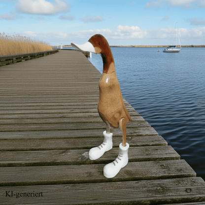 Bambus Dekoente mit weißen Stiefeln, weißem Schnabel und einer Höhe von ca 40 cm. Jedes Teil handgefertigt und ein Unikat. Ein Deko Hingucker für Drinnen und Draußen. Zudem stehen die Enten aus Bambus für Familie, Treue & Liebe und Holz für Wachstum. So macht es sie dadurch auch zu einem bedeutungsvollen Geschenk für einen lieben Menschen.
Ente mit Stiefeln / weiß
Farbe: natur / weiß
Material: Bambus, Holz
Maße: Höhe ca 40 cm
Ursprung: Indonesien