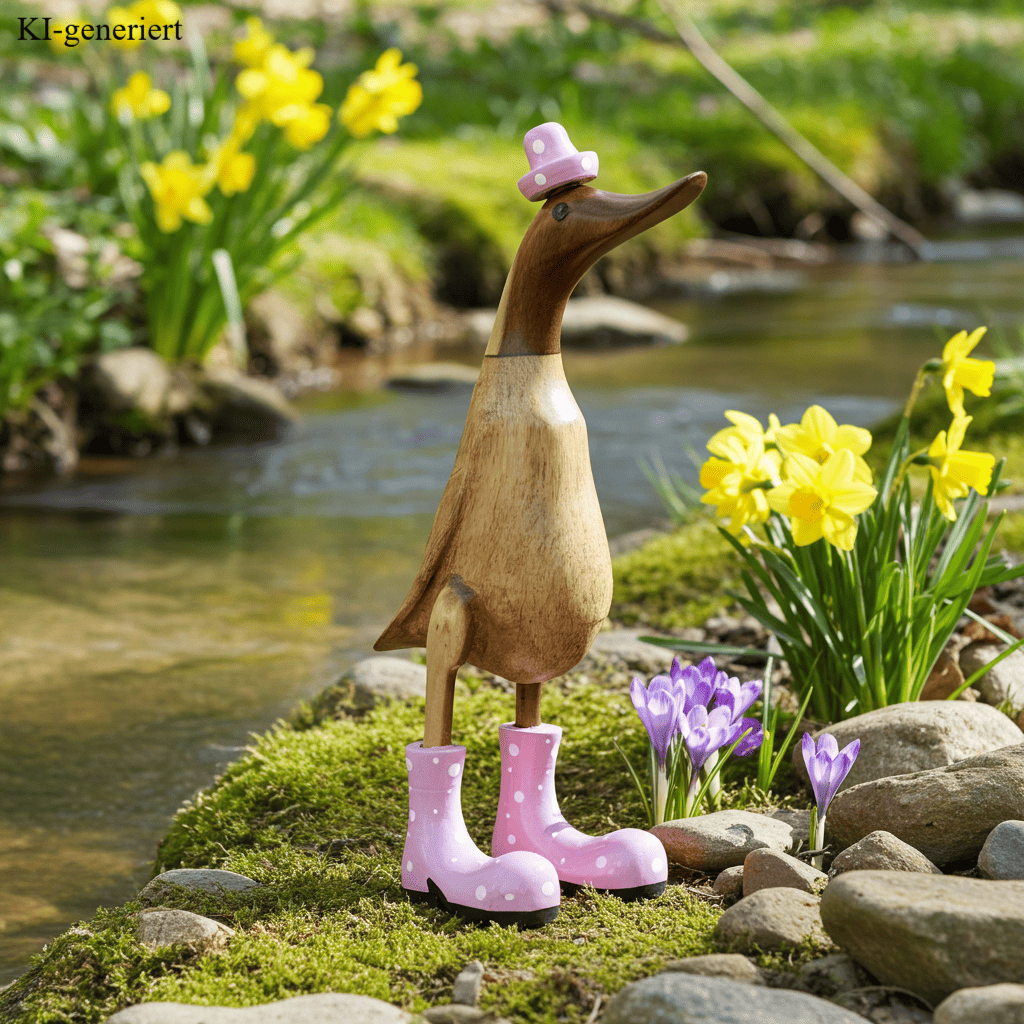 Holz Ente mit Hut und Stiefeln in rosa - Höhe ca. 40 cm. Jedes Teil handgefertigt und ein Unikat. Die Bambusenten sind ein Deko Hingucker für Drinnen und Draußen. Zudem stehen die Enten aus Bambus für Familie, Treue & Liebe und Holz für Wachstum. So macht es sie dadurch auch zu einem bedeutungsvollen Geschenk für einen lieben Menschen.
Maße: H ca. 40 cm
Material: Bambus, Holz
Farbe: natur / rosa
Ursprung: Indonesien