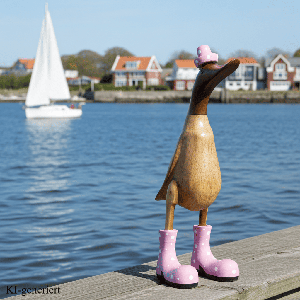 Holz Ente mit Hut und Stiefeln in rosa - Höhe ca. 40 cm. Jedes Teil handgefertigt und ein Unikat. Die Bambusenten sind ein Deko Hingucker für Drinnen und Draußen. Zudem stehen die Enten aus Bambus für Familie, Treue & Liebe und Holz für Wachstum. So macht es sie dadurch auch zu einem bedeutungsvollen Geschenk für einen lieben Menschen.
Maße: H ca. 40 cm
Material: Bambus, Holz
Farbe: natur / rosa
Ursprung: Indonesien
