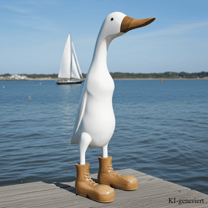 Ente aus Bambus in weiß mit braunen Stiefeln, braunem Schnabel mit einer Höhe von ca 40 cm.Jedes Teil handgefertigt und ein Unikat. Ein Deko Hingucker für Drinnen und Draußen.
Zudem stehen die Enten aus Bambus für Familie, Treue & Liebe und Holz für Wachstum. So macht es sie dadurch auch zu einem bedeutungsvollen Geschenk für einen lieben Menschen.
Ente mit Stiefeln / weiß - braun
Farbe: weiß / braun
Material: Bambus, Holz
Maße: Höhe ca 40 cm
Ursprung: Indonesien