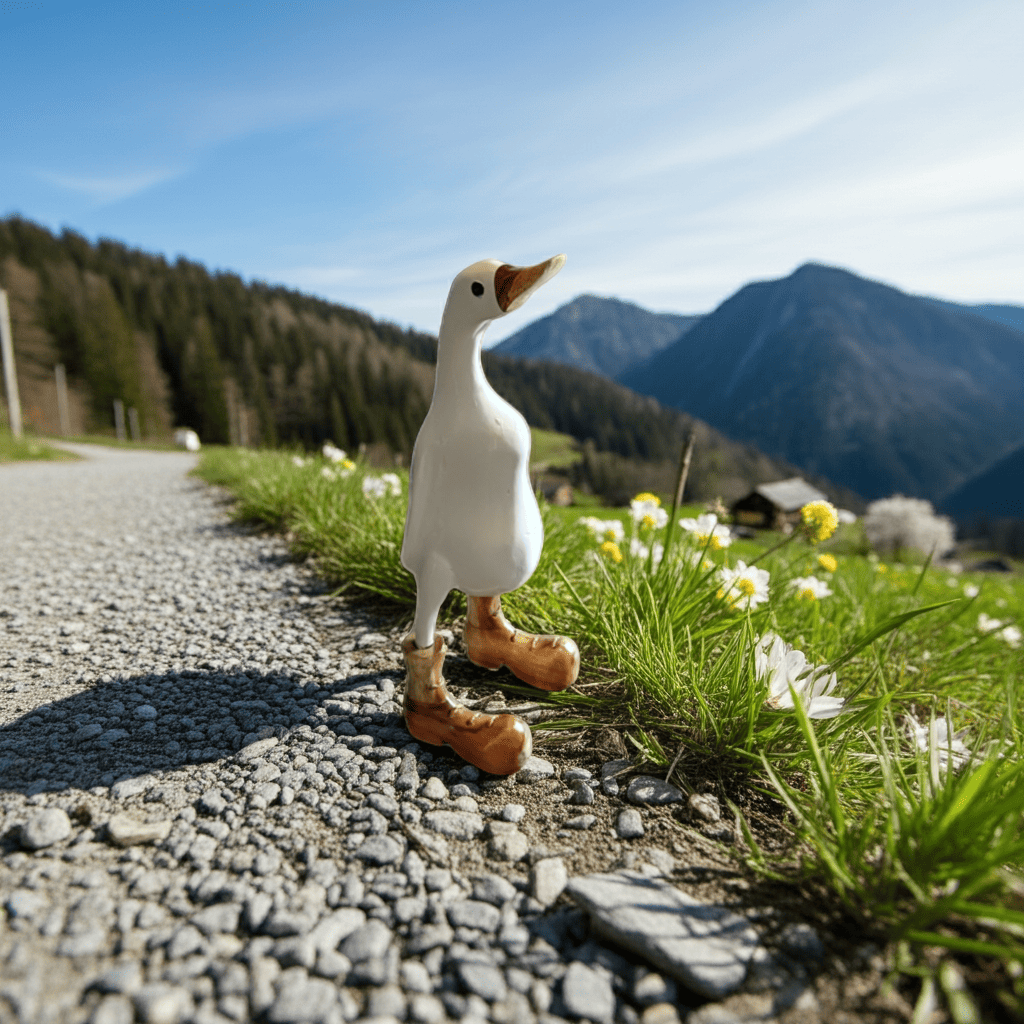 Ente aus Bambus in weiß mit braunen Stiefeln, braunem Schnabel mit einer Höhe von ca 25 cm. Wunderschöne Deko aus Bambuswurzel. Jedes Teil handgefertigt und ein Unikat. Ein Hingucker für Drinnen und Draußen.