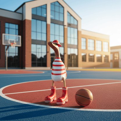 Ente aus Bambus mit Basecap und Turnschuhen - rot geringelt in einer Höhe von ca. 25 cm - Wunderschöne Deko aus Bambuswurzel. Jedes Teil handgefertigt und ein Unikat. Ein Hingucker für Drinnen und Draußen. 
Ente mit Basecap und Turnschuhen rot geringelt - Farbe: natur / rot / weiß - 
Material: Bambus - Maße: Höhe 25 cm - 
Ursprung: Indonesien