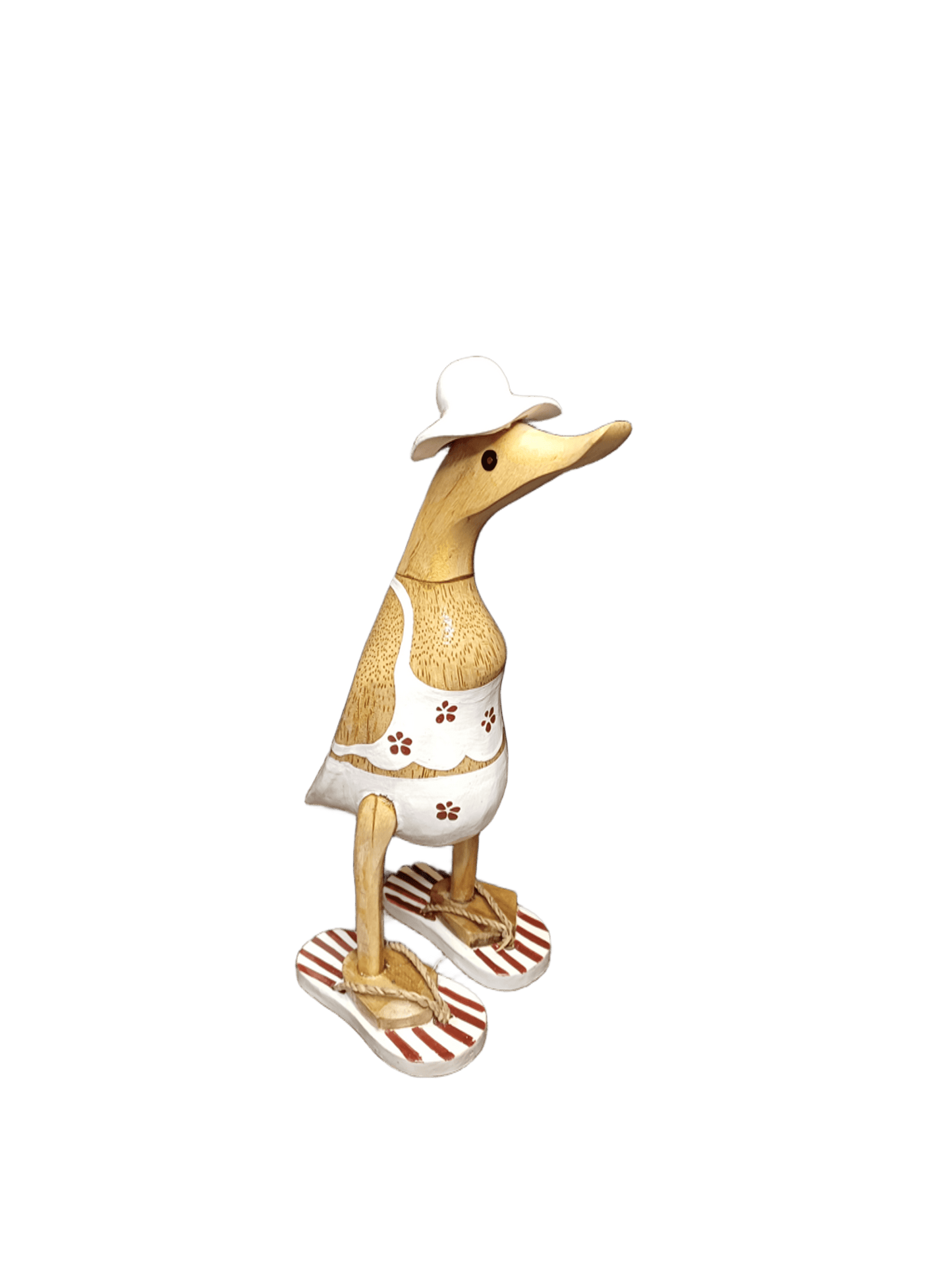 Kleid, mit Flip Flops und Sonnenhut - Höhe von 25 cm. Wunderschöne Deko aus Bambuswurzel. Jedes Teil handgefertigt und ein Unikat. Ein Hingucker für Drinnen und Draußen.