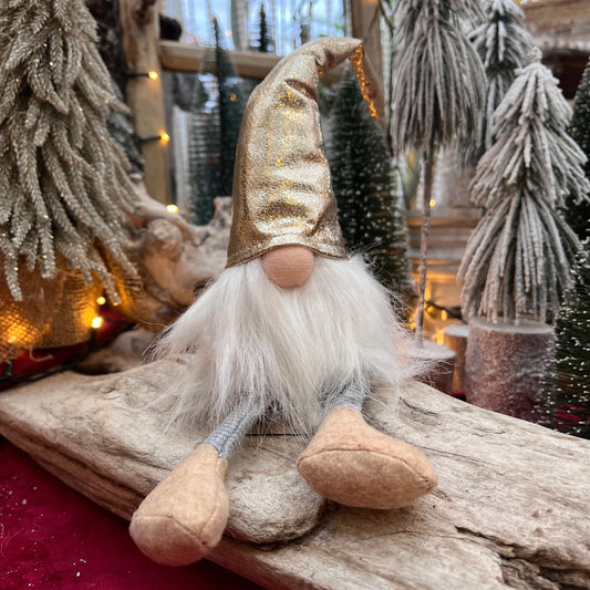 Wichtel - Goldmütze - Fellbart - 40 cm