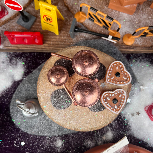 3-teiliges Topfset - kupferfarben - ca. 3-8 cm