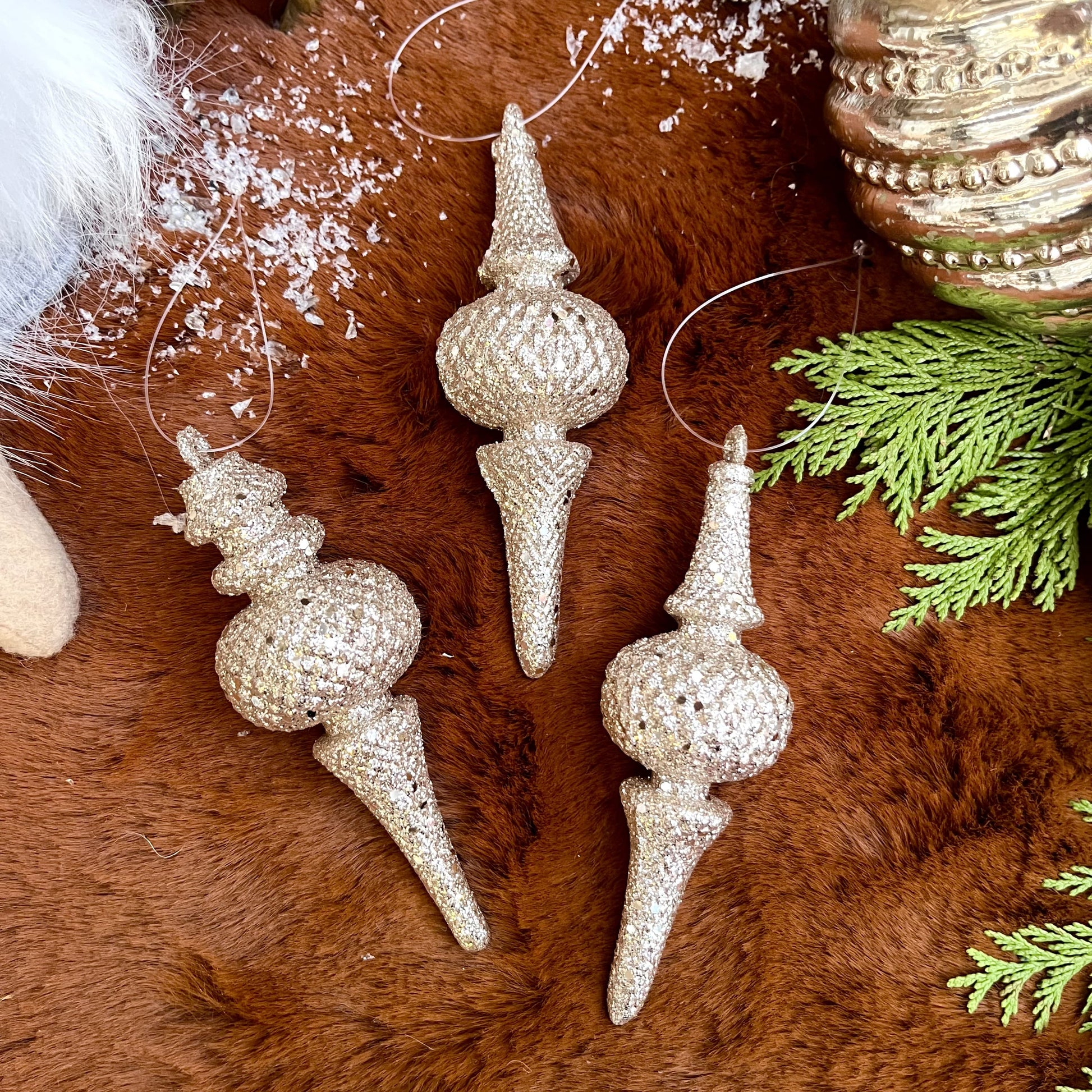 3-teiliges Set „Ornament“ - champagner od. rosa - ca. 10cm - Material Kunststoff