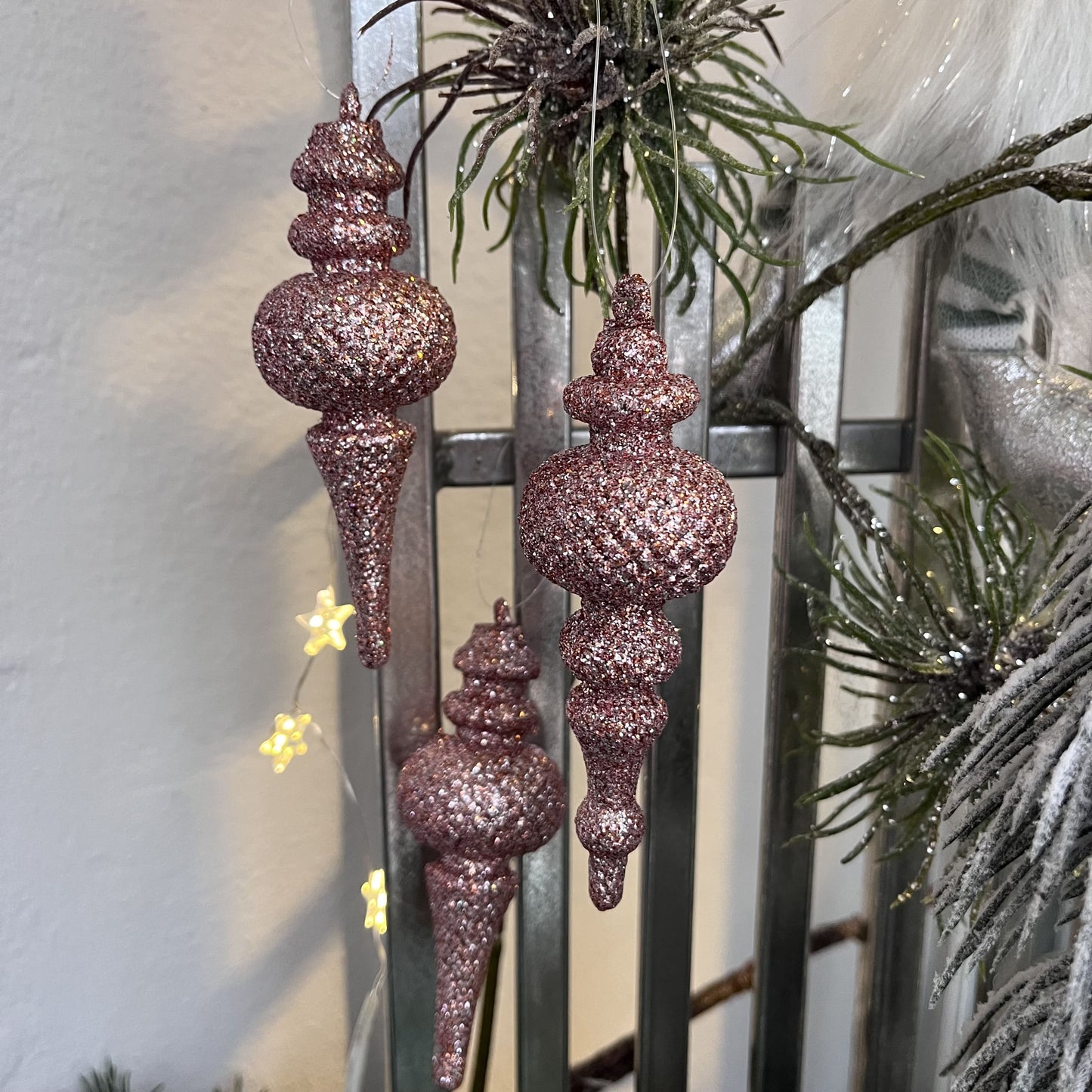 3-teiliges Set „Ornament“ - champagner od. rosa - ca. 10cm - Material Kunststoff