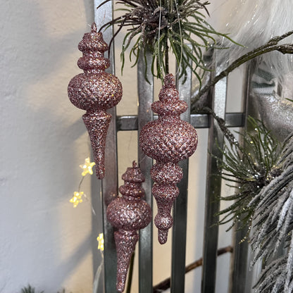 3-teiliges Set „Ornament“ - champagner od. rosa - ca. 10cm - Material Kunststoff