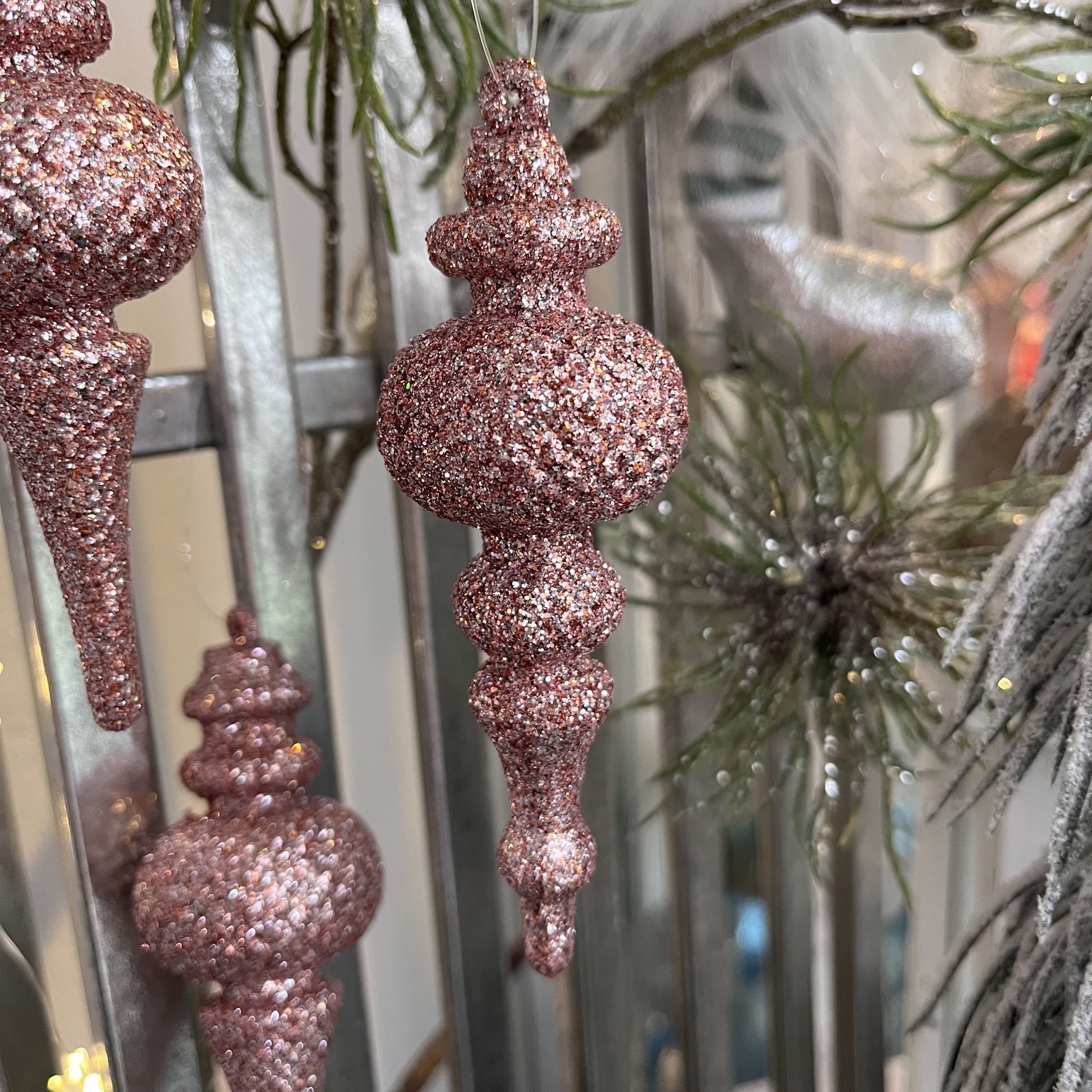 3-teiliges Set „Ornament“ - champagner od. rosa - ca. 10cm - Material Kunststoff