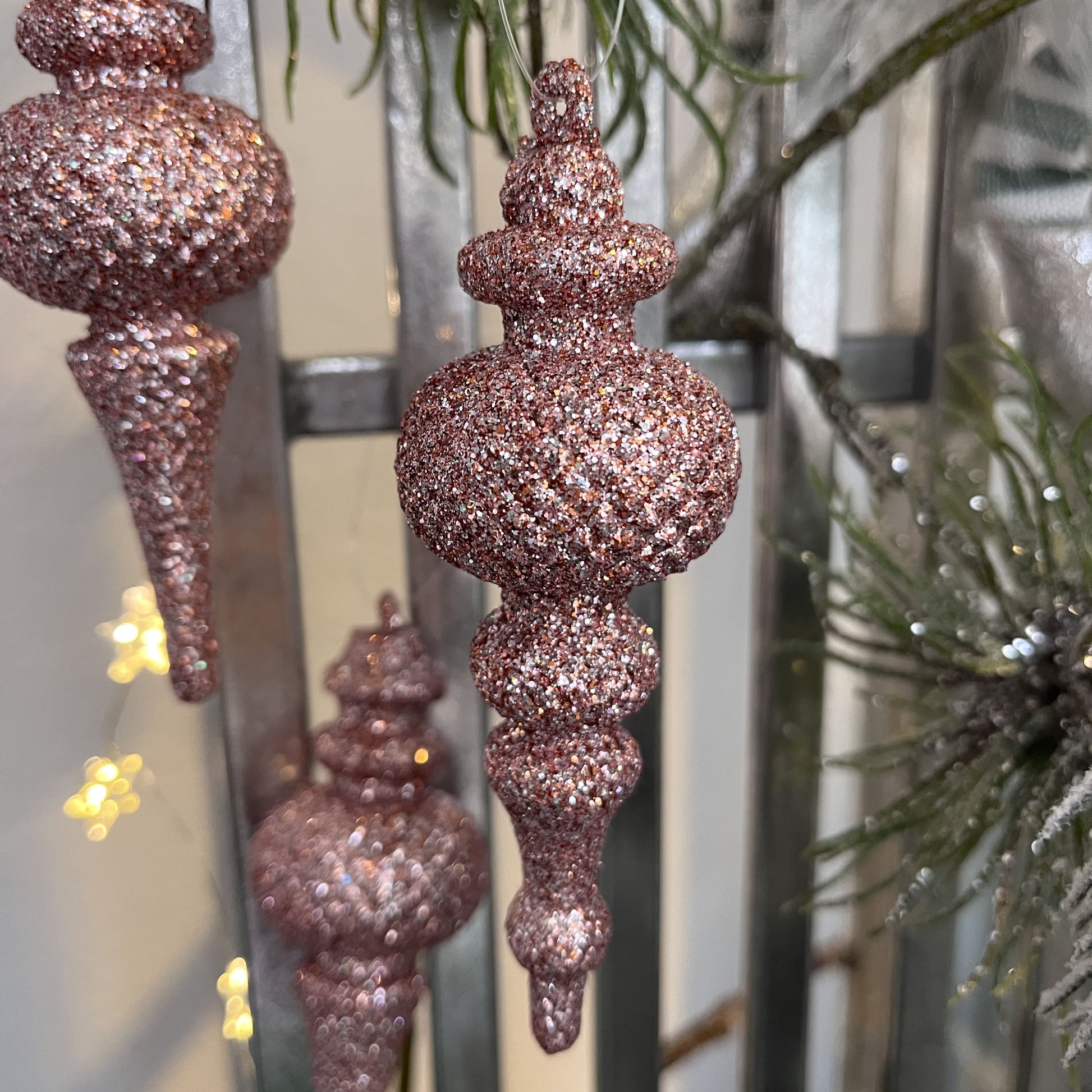 3-teiliges Set „Ornament“ - champagner od. rosa - ca. 10cm - Material Kunststoff