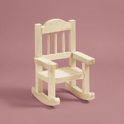 Schaukelstuhl - Holz - 3,5 x 3,5 x 7,0 cm - Wichteltür Zubehör