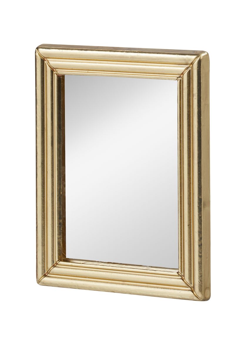 Spiegel mit goldenem Rahmen als Wichteltür Zubehör - Maß 3,9 x 5 cm