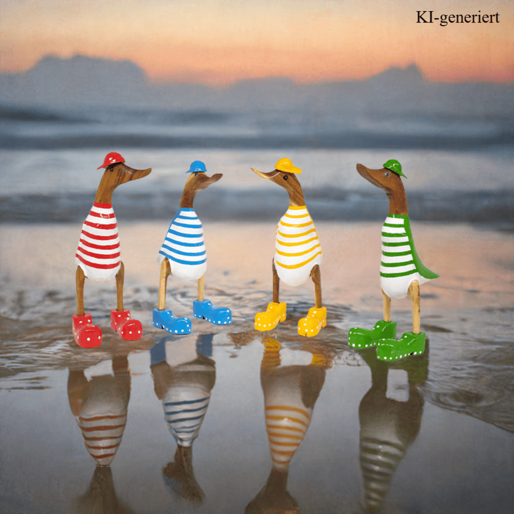 Bambusente als Strandente mit gelben Schuhen und Cap in einer Höhe von 25 cm.
Wunderschöne Deko aus Bambuswurzel. Jedes Teil handgefertigt und ein Unikat. Ein Hingucker für Drinnen und Draußen.
Zudem stehen die Enten aus Bambus für Familie, Treue & Liebe und Holz für Wachstum. So macht es sie dadurch auch zu einem bedeutungsvollen Geschenk für einen lieben Menschen.