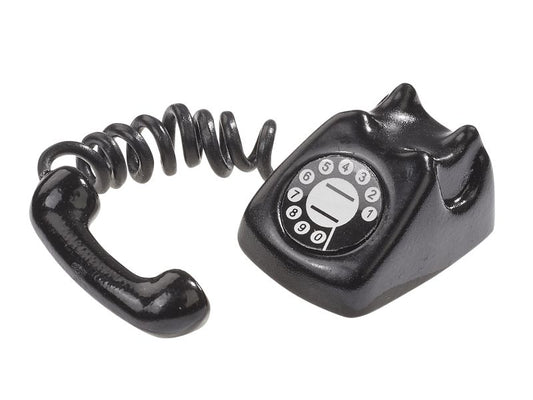 Telefon mit Hörer und Wählscheibe als Wichteltür Zubehör - Maße ca 1,7 cm