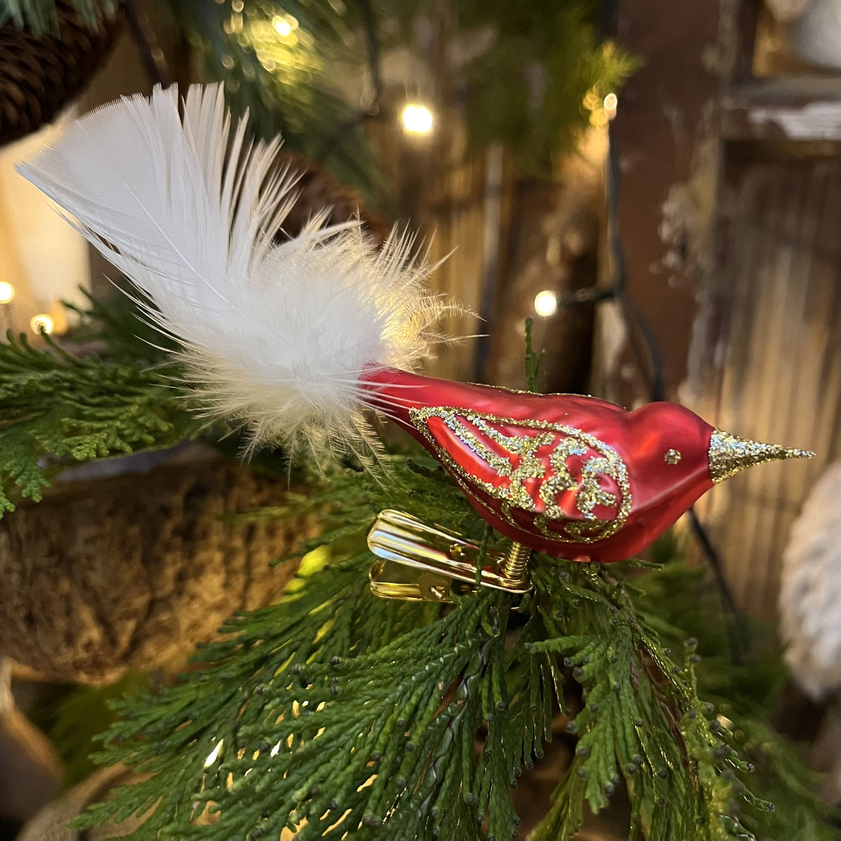 Original Böhmischer Christbaumschmuck - Vogel - Glas