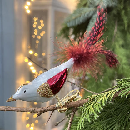Dieser Vogel ist ein Meisterwerk traditioneller Glaskunst aus Lauscha Thüringen – mundgeblasen und liebevoll von Hand gefertigt.
Als Teil unserer Kollektion ältester Hohlglas-Schmucktechniken ist dieses Stück nicht nur ein jährlicher Begleiter, sondern ein vererbbarer Schatz mit Wertsteigerung, der Generationen Freude bereitet