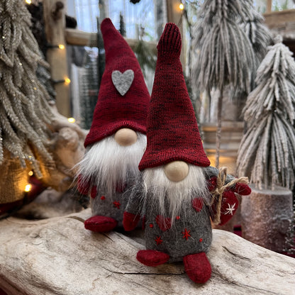 Wichtel Santa mit Geschenkesack und Holznase in 2 Größen - In Kombination bilden die beiden Wichtel das perfekte Paar