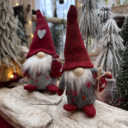 Wichtel Santa mit Geschenkesack und Holznase in 2 Größen - In Kombination bilden die beiden Wichtel das perfekte Paar