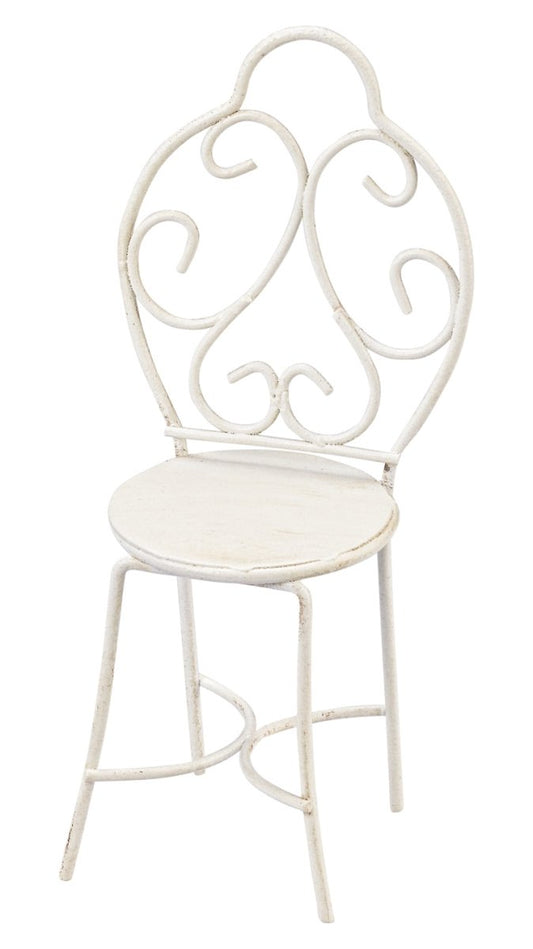 Stuhl - Metall - weiß - 4,5 x 10 cm - Wichteltür Zubehör - Wichteltüren - s´Wichtal