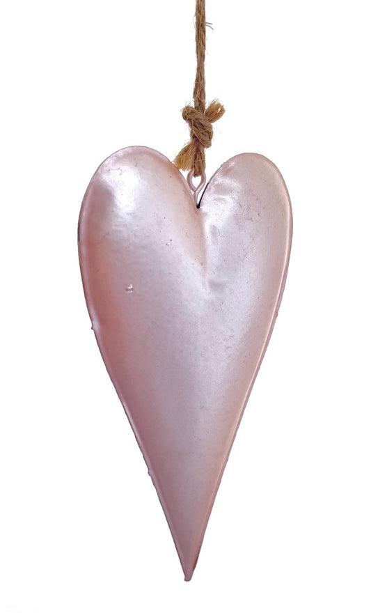 Herz - Perlmutt - rosé - zum Hängen - H 24 cm