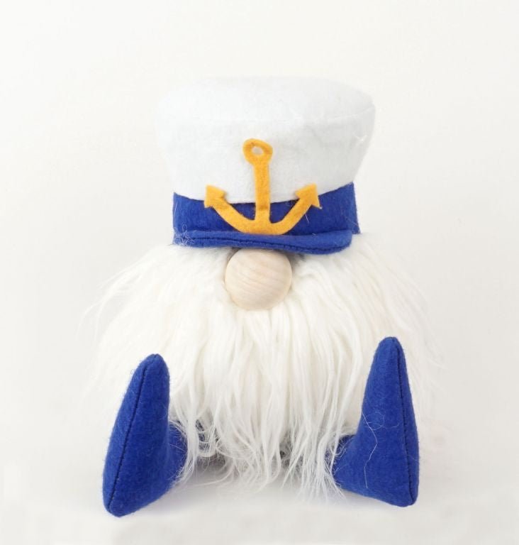 Wichtel - Kapitän - Seebär - blau - besteht aus einem strapazierfähigen Polyesterfilzmaterial und einer Holznase